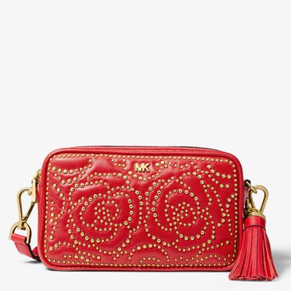 Michael Kors Handbags - MICHAEL KORS Small Rose Studded Leather Camera Bag